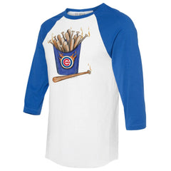 Chicago Cubs Tiny Turnip Women's Hot Bats 3/4-Sleeve Raglan T-Shirt Lifestyle