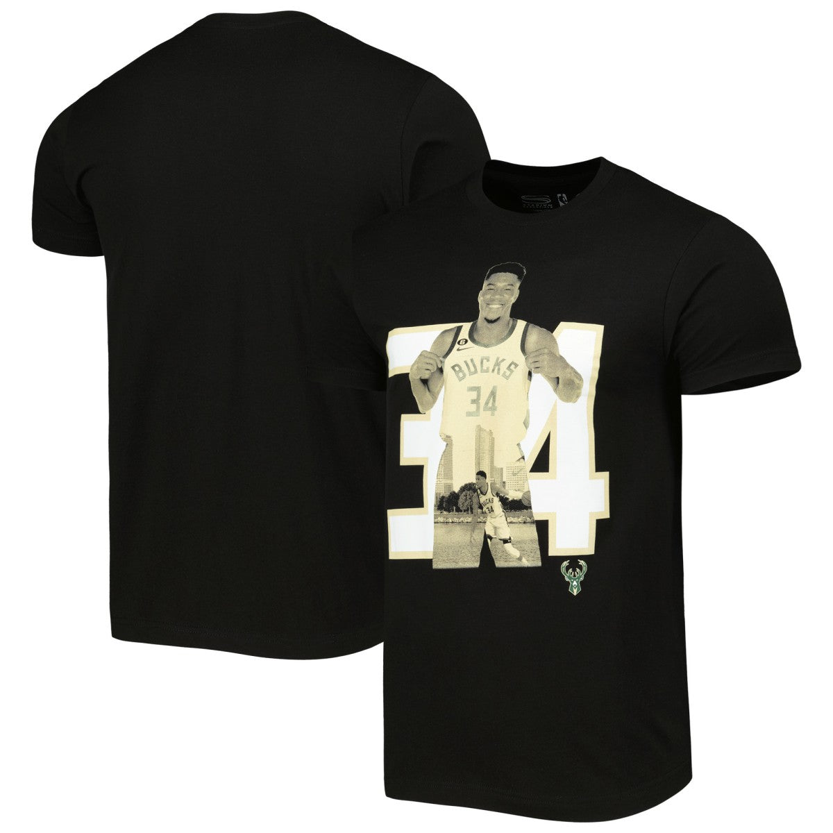 NBA - Giannis Antetokounmpo Milwaukee Bucks Stadium Essentials Player Metro T-Shirt - Black