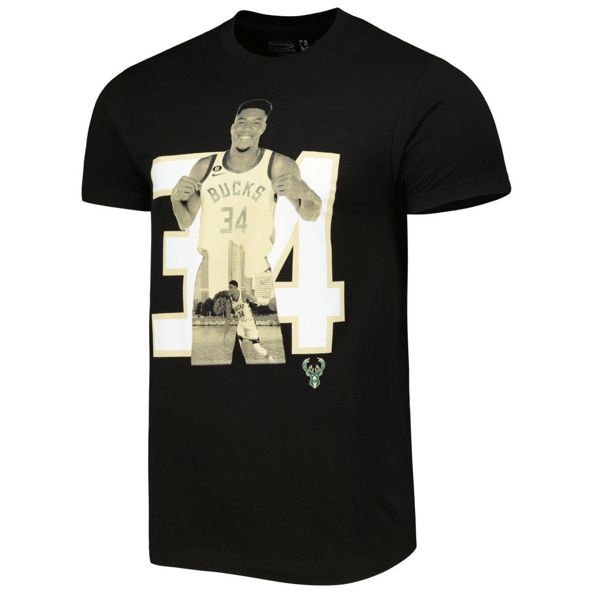 NBA - Giannis Antetokounmpo Milwaukee Bucks Stadium Essentials Player Metro T-Shirt - Black