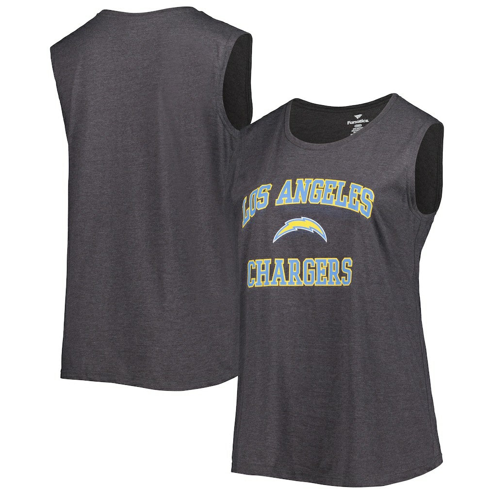 Los Angeles Chargers Women's Plus Size Tank Top Heather Charcoal - Fanatics