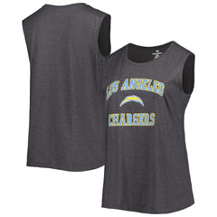 Los Angeles Chargers Women's Plus Size Tank Top Heather Charcoal - Fanatics