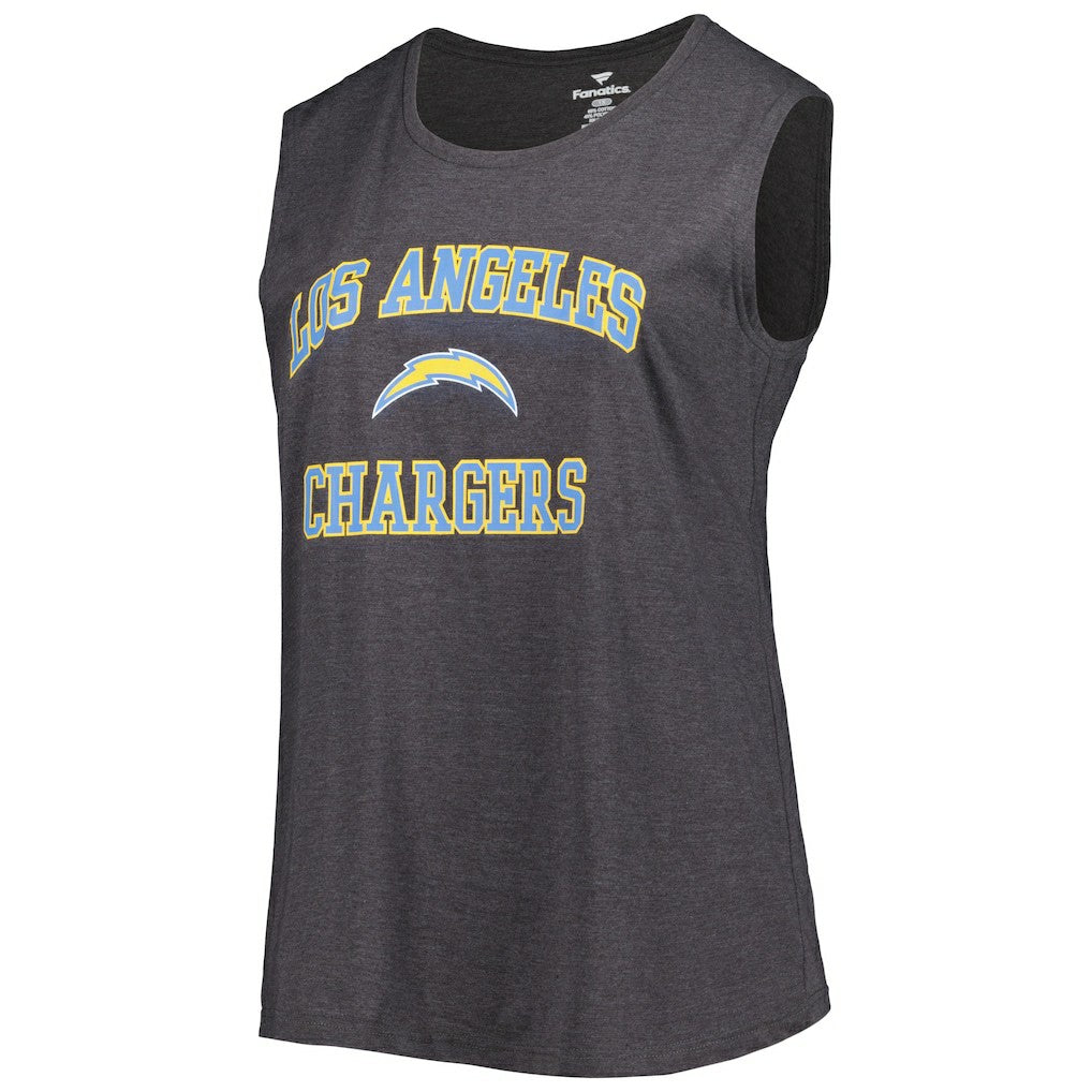 Los Angeles Chargers Women's Plus Size Tank Top Heather Charcoal - Fanatics