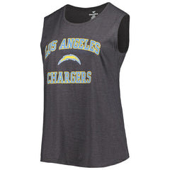 Los Angeles Chargers Women's Plus Size Tank Top Heather Charcoal - Fanatics