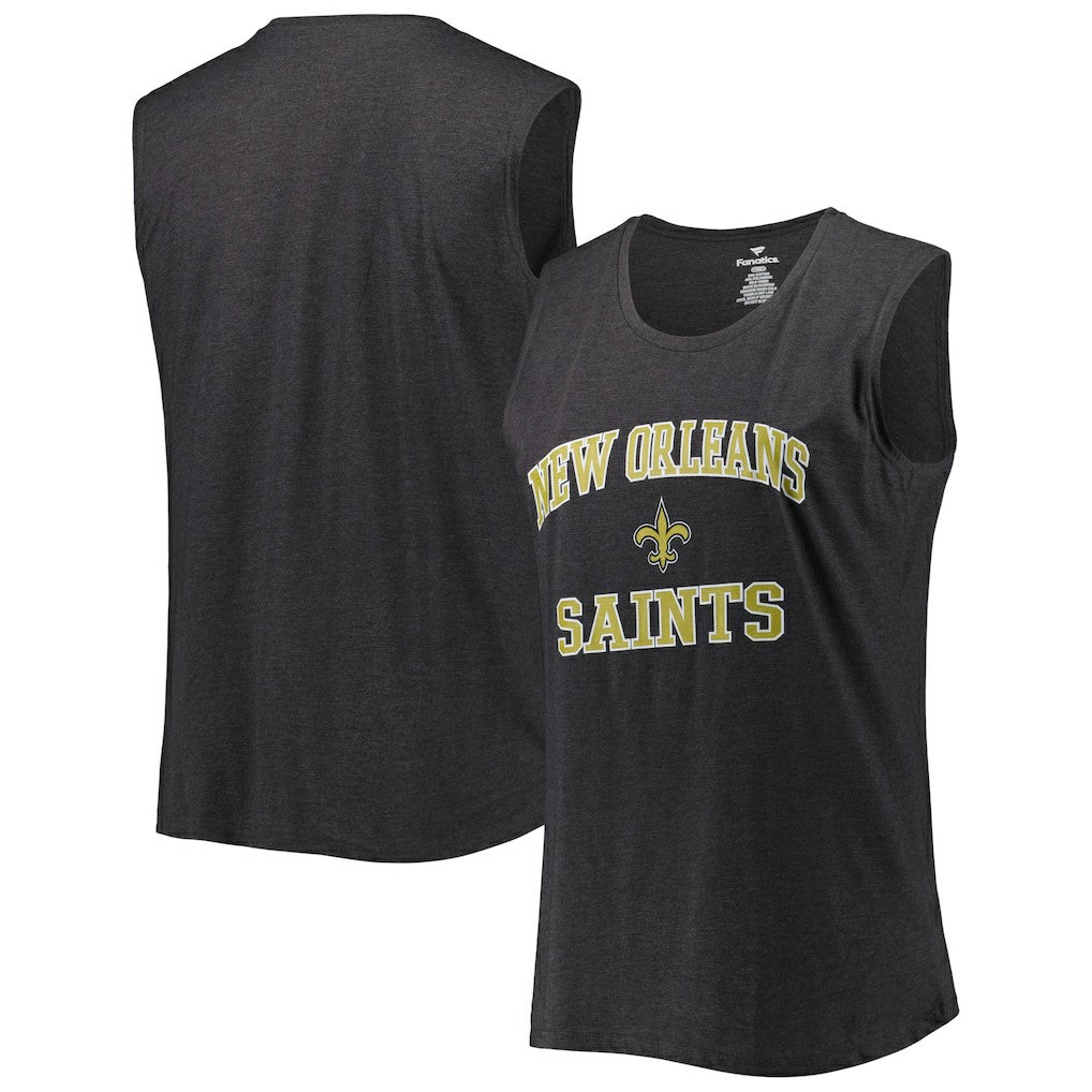 New Orleans Saints Women's Plus Size Tank Top Heather Charcoal - Fanatics