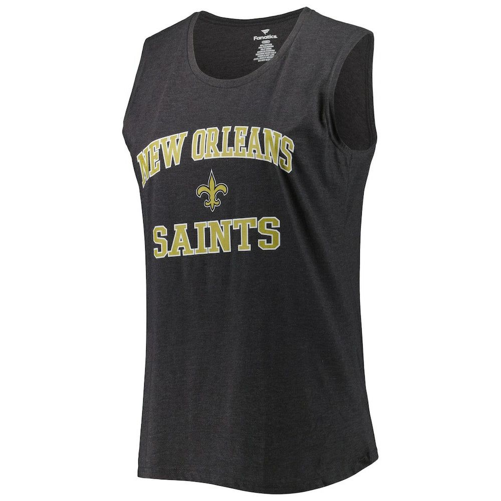 New Orleans Saints Women's Plus Size Tank Top Heather Charcoal - Fanatics