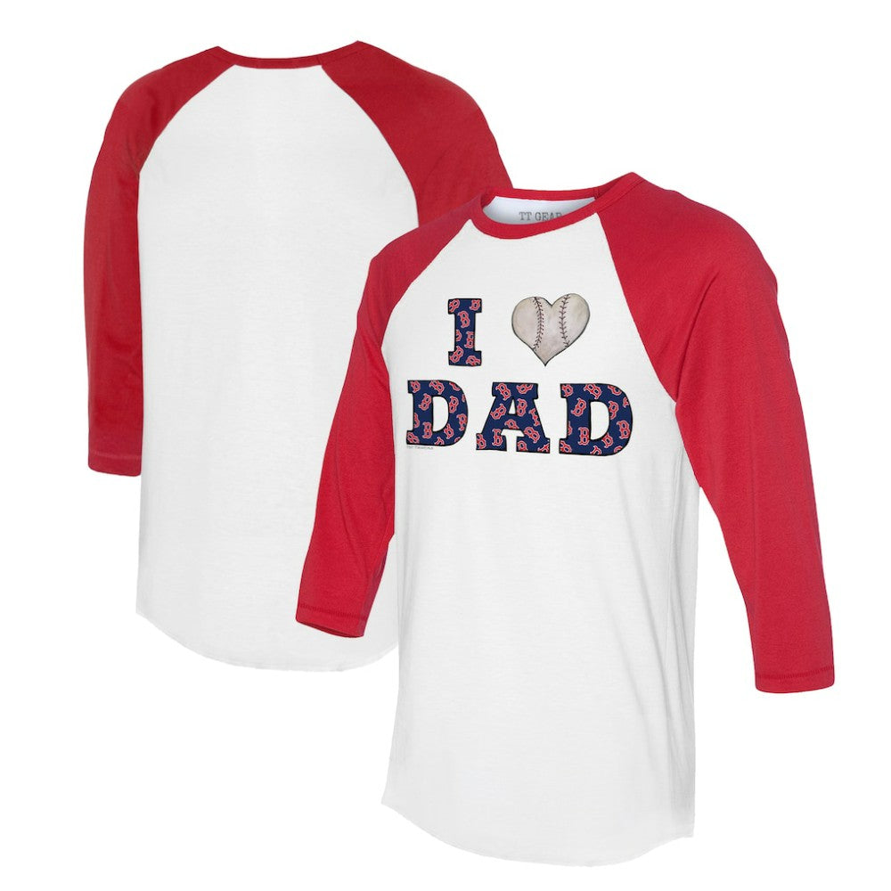 Boston Red Sox Tiny Turnip Women's I Love Dad 3/4-Sleeve Raglan T-Shirt for sale