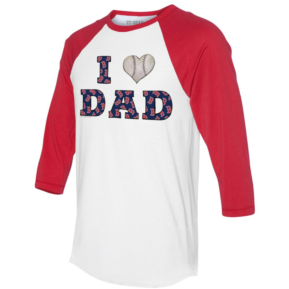 Boston Red Sox Tiny Turnip Women's I Love Dad 3/4-Sleeve Raglan T-Shirt for sale