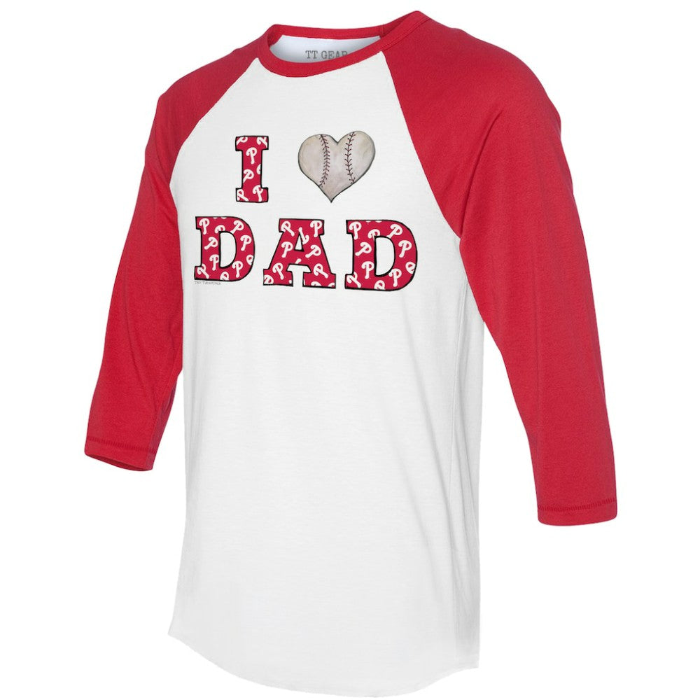 Philadelphia Phillies Tiny Turnip Women's I Love Dad 3/4-Sleeve Raglan T-Shirt Lifestyle