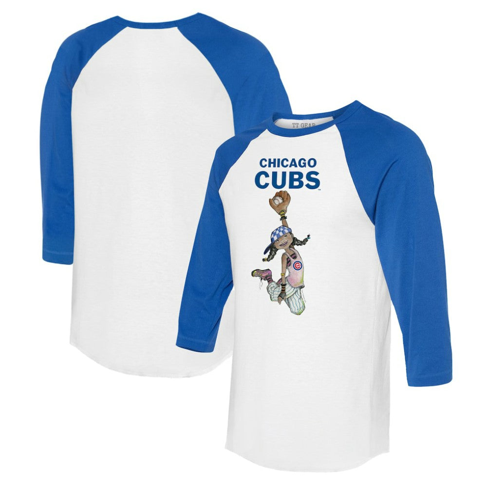 Chicago Cubs Tiny Turnip Women's Jada 3/4-Sleeve Raglan T-Shirt Clearance
