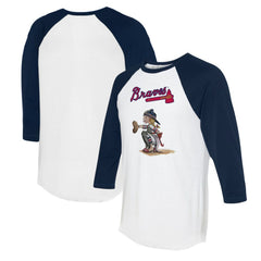 Atlanta Braves Tiny Turnip Women's Kate 3/4-Sleeve Raglan T-Shirt On Sale