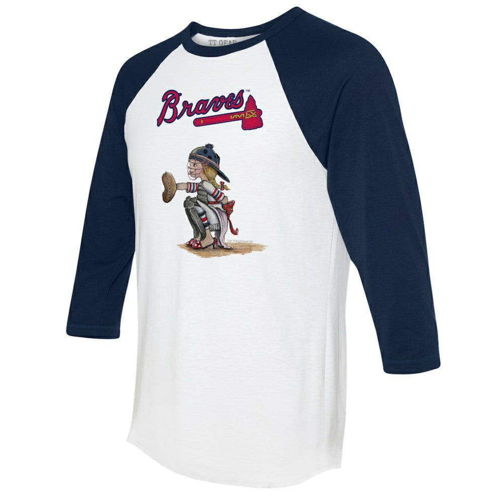 Atlanta Braves Tiny Turnip Women's Kate 3/4-Sleeve Raglan T-Shirt On Sale