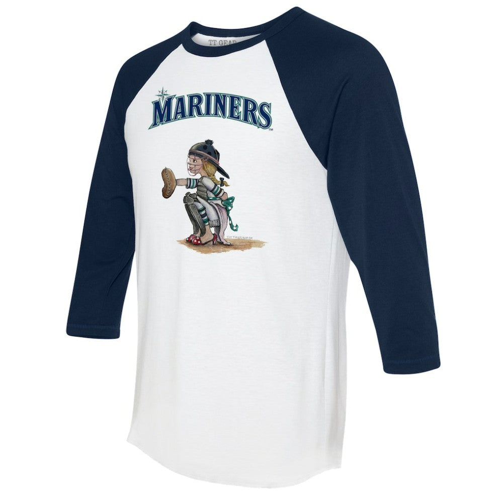 Seattle Mariners Tiny Turnip Women's Kate 3/4-Sleeve Raglan T-Shirt discount