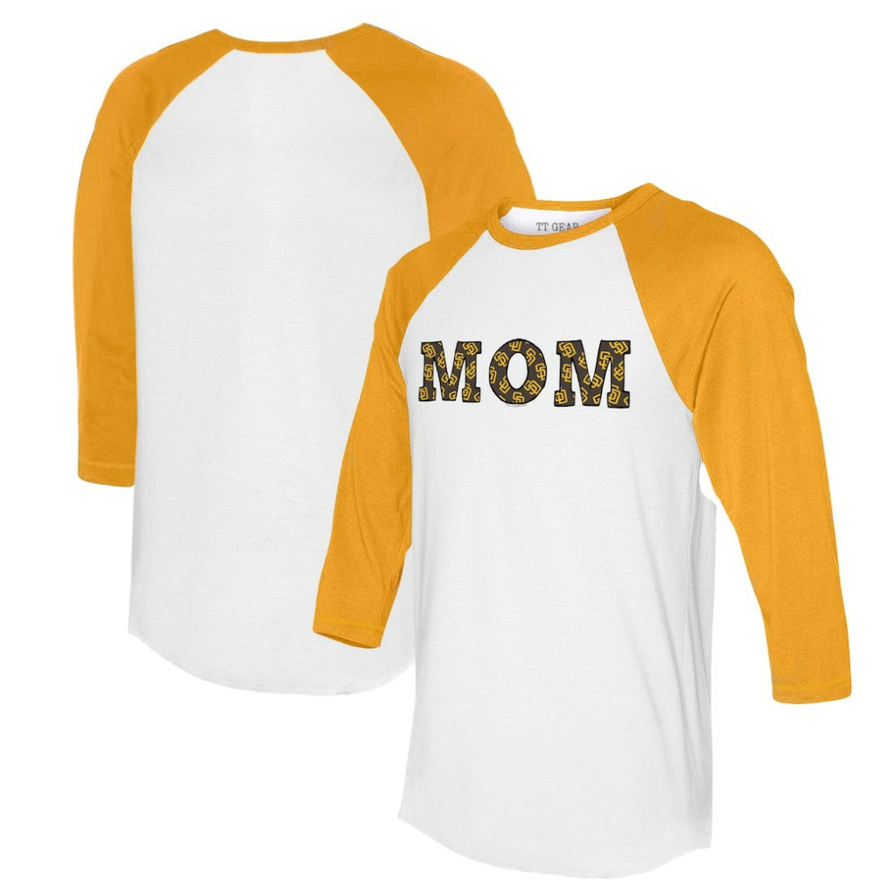 San Diego Padres Tiny Turnip Women's Logo Mom 3/4-Sleeve Raglan T-Shirt Online