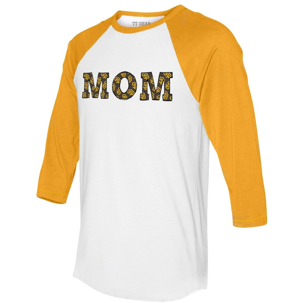 San Diego Padres Tiny Turnip Women's Logo Mom 3/4-Sleeve Raglan T-Shirt Online