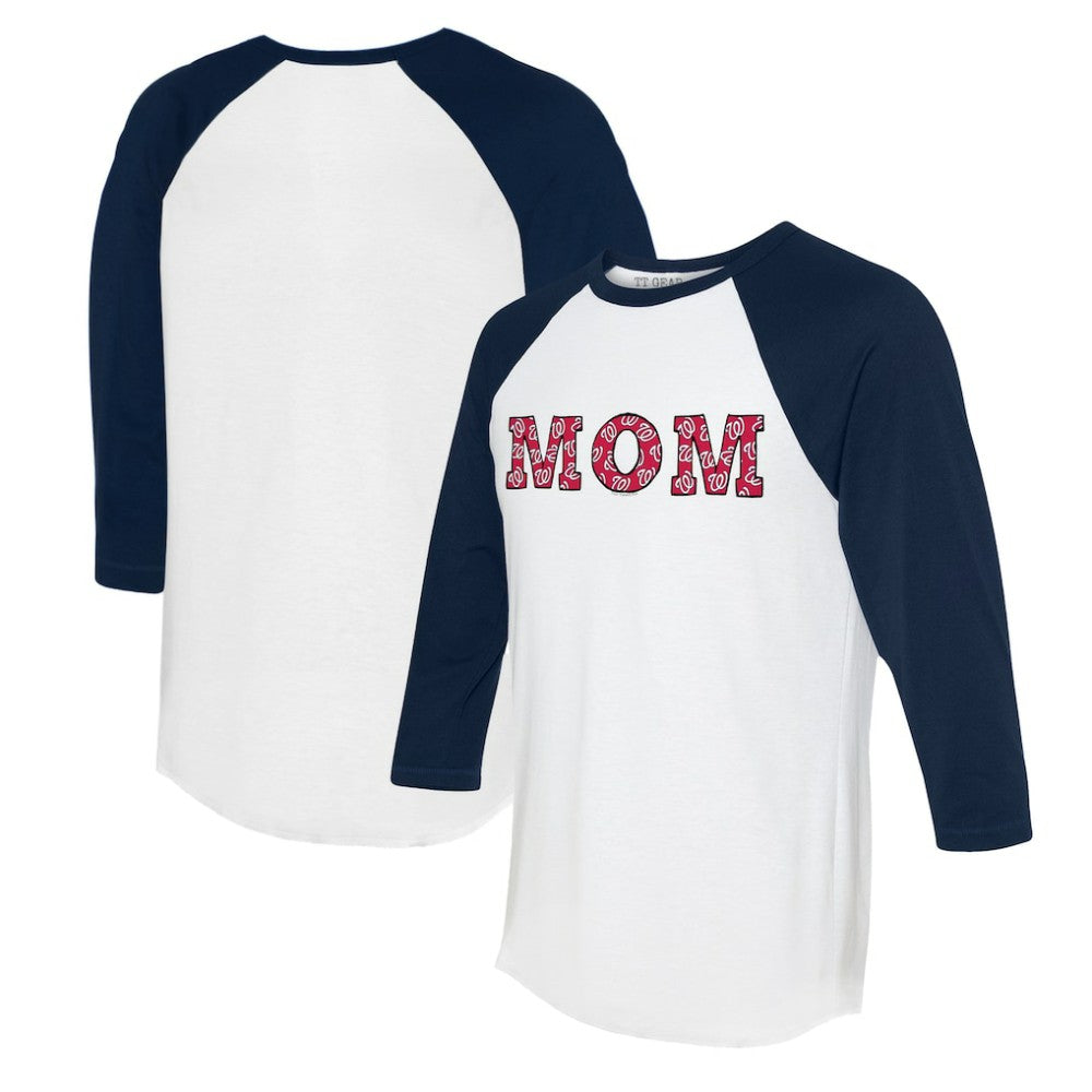 Washington Nationals Tiny Turnip Women's Logo Mom 3/4-Sleeve Raglan T-Shirt discount