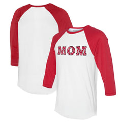 Cincinnati Reds Tiny Turnip Women's Logo Mom 3/4-Sleeve Raglan T-Shirt Clearance