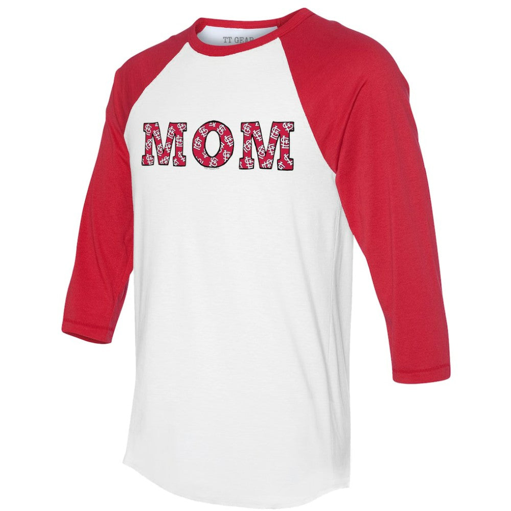 St. Louis Cardinals Tiny Turnip Women's Logo Mom 3/4-Sleeve Raglan T-Shirt Sale