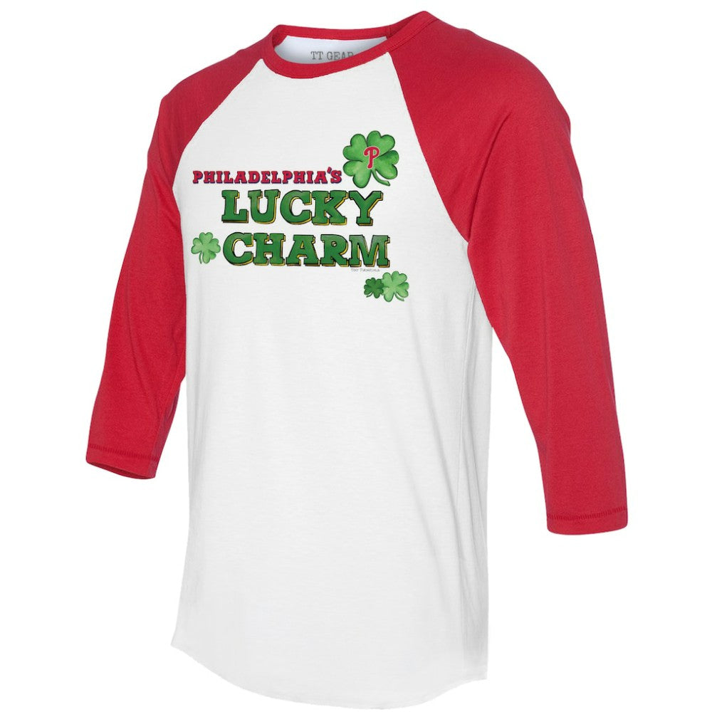 Philadelphia Phillies Tiny Turnip Women's Lucky Charm 3/4-Sleeve Raglan T-Shirt for sale