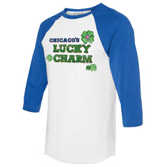 Chicago Cubs Tiny Turnip Women's Lucky Charm 3/4-Sleeve Raglan T-Shirt Clearance