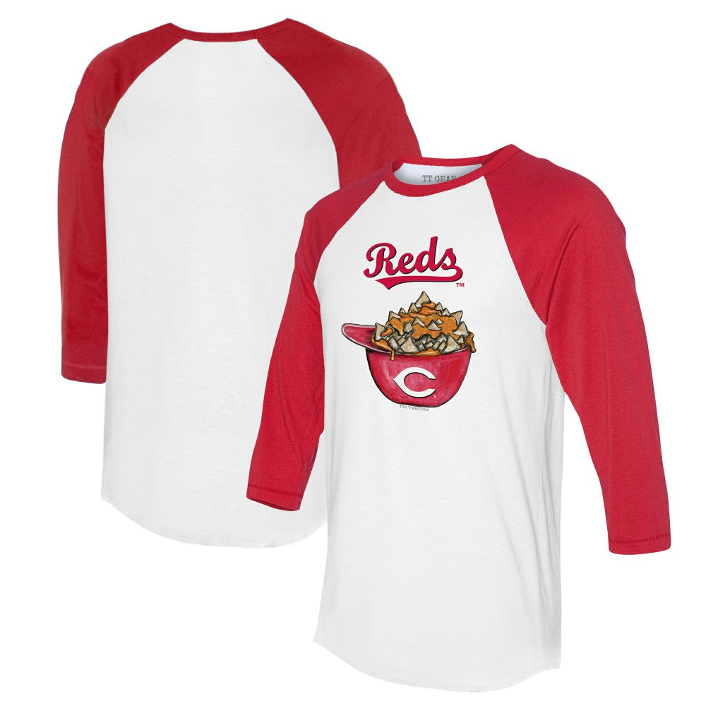 Cincinnati Reds Tiny Turnip Women's Nacho Helmet 3/4-Sleeve Raglan T-Shirt Online