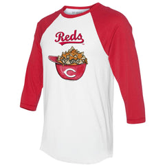 Cincinnati Reds Tiny Turnip Women's Nacho Helmet 3/4-Sleeve Raglan T-Shirt Online