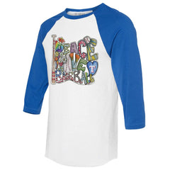 Texas Rangers Tiny Turnip Women's Peace Love Baseball 3/4-Sleeve Raglan T-Shirt Online