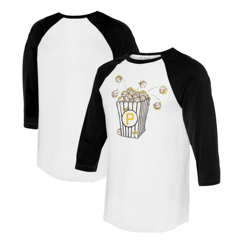 Pittsburgh Pirates Tiny Turnip Women's Popcorn 3/4-Sleeve Raglan T-Shirt Clearance