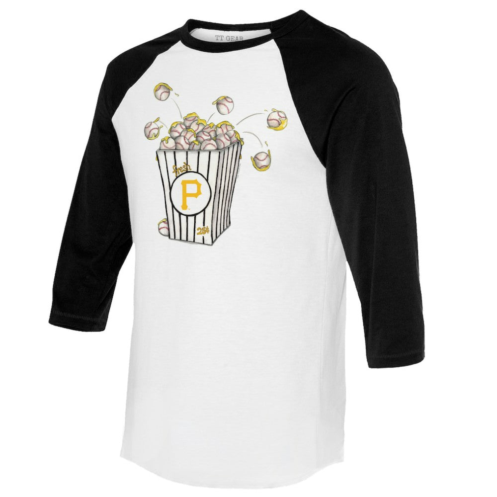 Pittsburgh Pirates Tiny Turnip Women's Popcorn 3/4-Sleeve Raglan T-Shirt Clearance