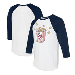 Washington Nationals Tiny Turnip Women's Popcorn 3/4-Sleeve Raglan T-Shirt Lifestyle