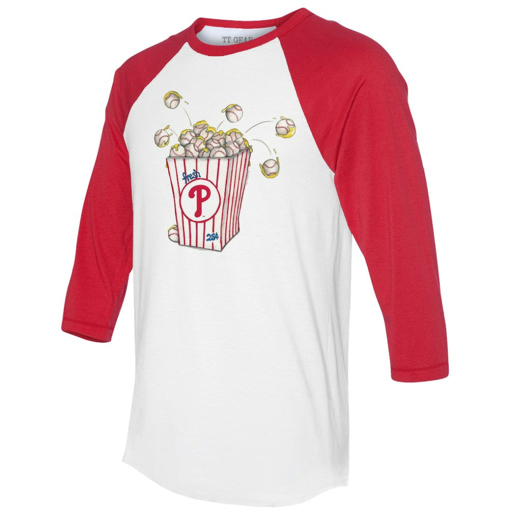 Philadelphia Phillies Tiny Turnip Women's Popcorn 3/4-Sleeve Raglan T-Shirt On Sale