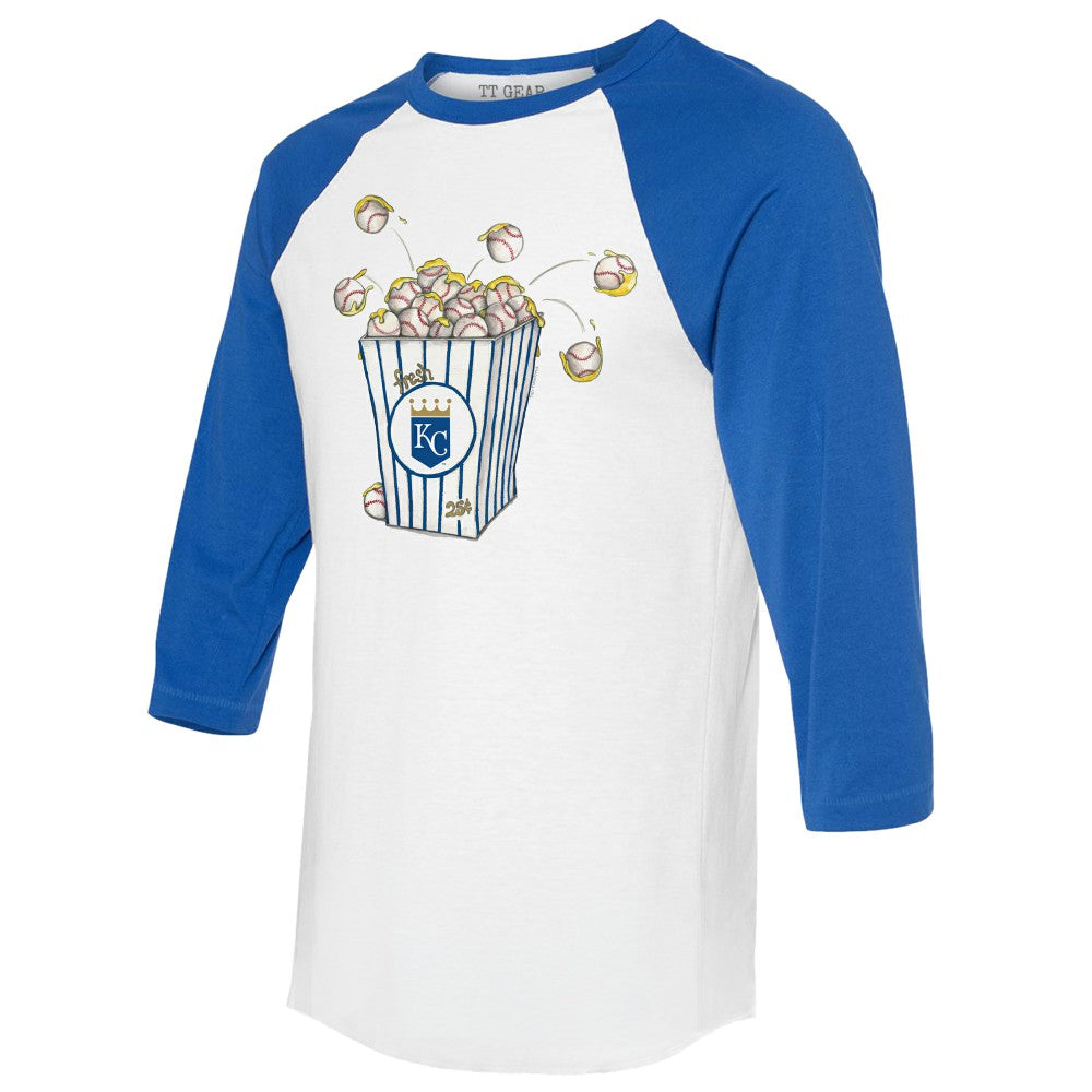 Kansas City Royals Tiny Turnip Women's Popcorn 3/4-Sleeve Raglan T-Shirt Online