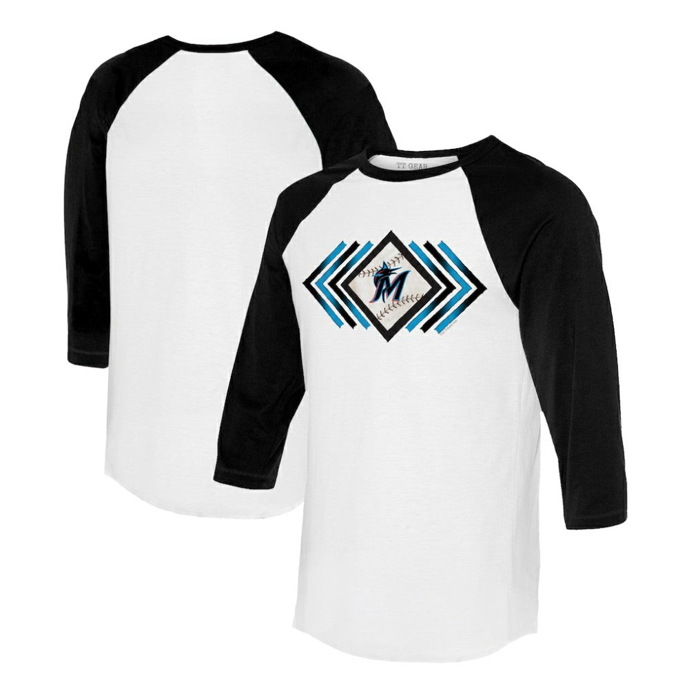 Miami Marlins Tiny Turnip Women's Prism Arrows 3/4-Sleeve Raglan T-Shirt Online
