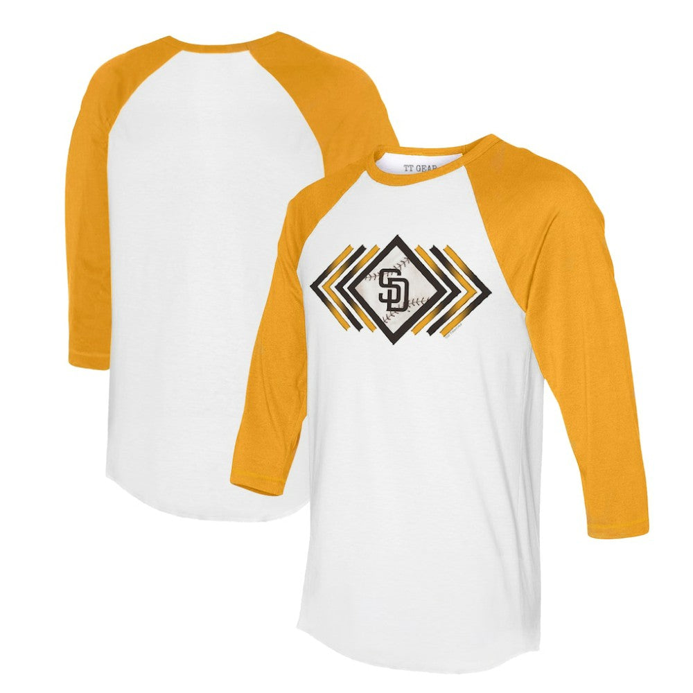 San Diego Padres Tiny Turnip Women's Prism Arrows 3/4-Sleeve Raglan T-Shirt Lifestyle