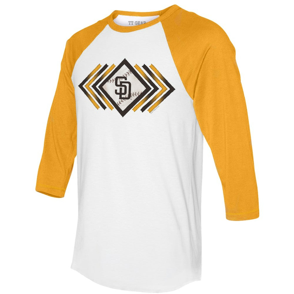 San Diego Padres Tiny Turnip Women's Prism Arrows 3/4-Sleeve Raglan T-Shirt Lifestyle