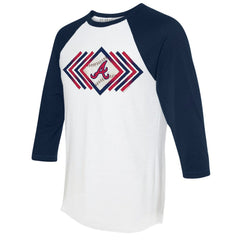 Atlanta Braves Tiny Turnip Women's Prism Arrows 3/4-Sleeve Raglan T-Shirt for sale