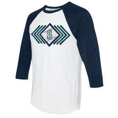 Seattle Mariners Tiny Turnip Women's Prism Arrows 3/4-Sleeve Raglan T-Shirt On Sale