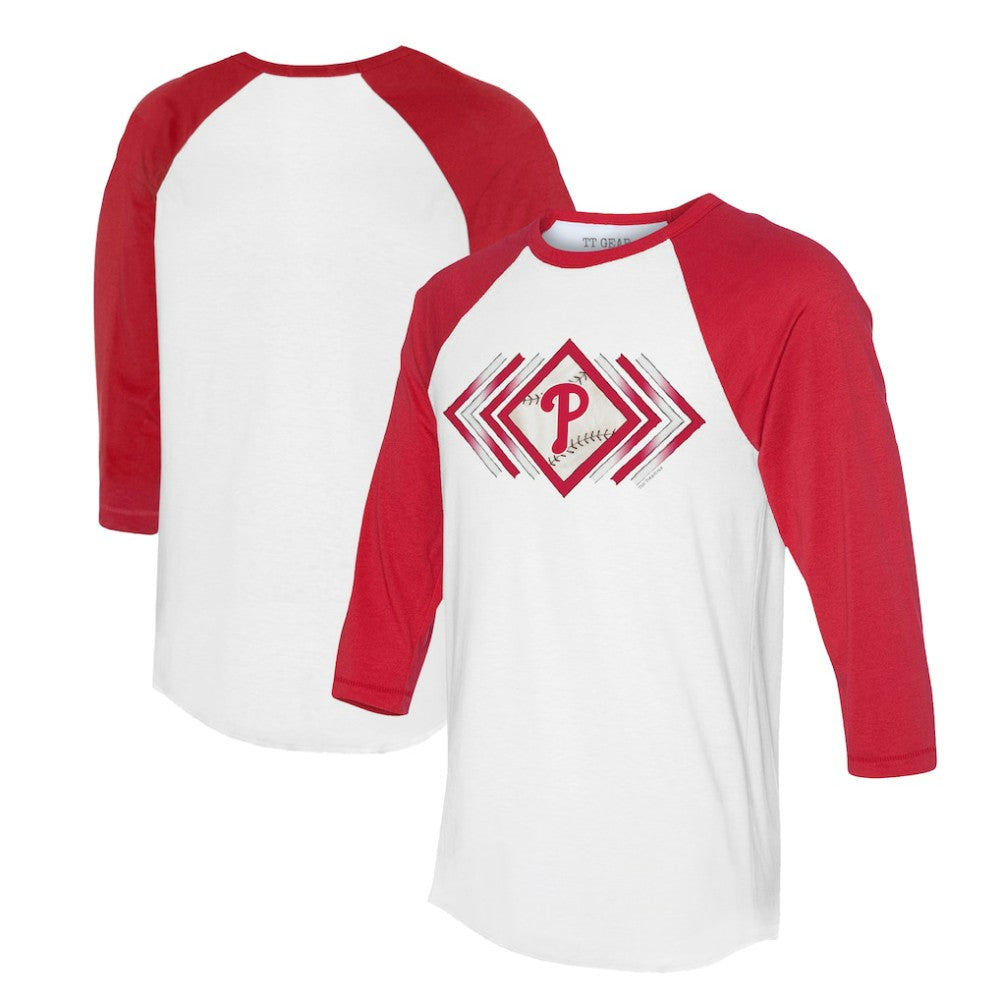 Philadelphia Phillies Tiny Turnip Women's Prism Arrows 3/4-Sleeve Raglan T-Shirt On Sale