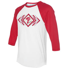 Philadelphia Phillies Tiny Turnip Women's Prism Arrows 3/4-Sleeve Raglan T-Shirt On Sale