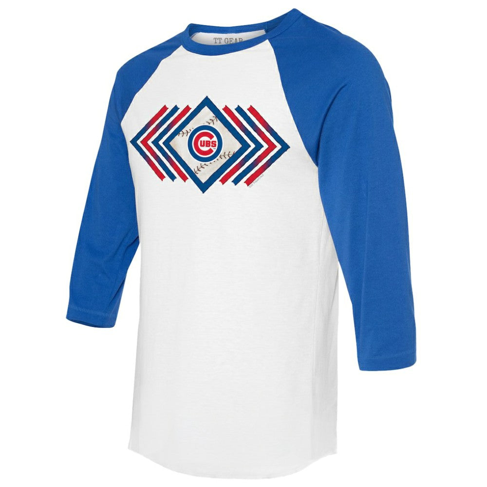 Chicago Cubs Tiny Turnip Women's Prism Arrows 3/4-Sleeve Raglan T-Shirt Clearance