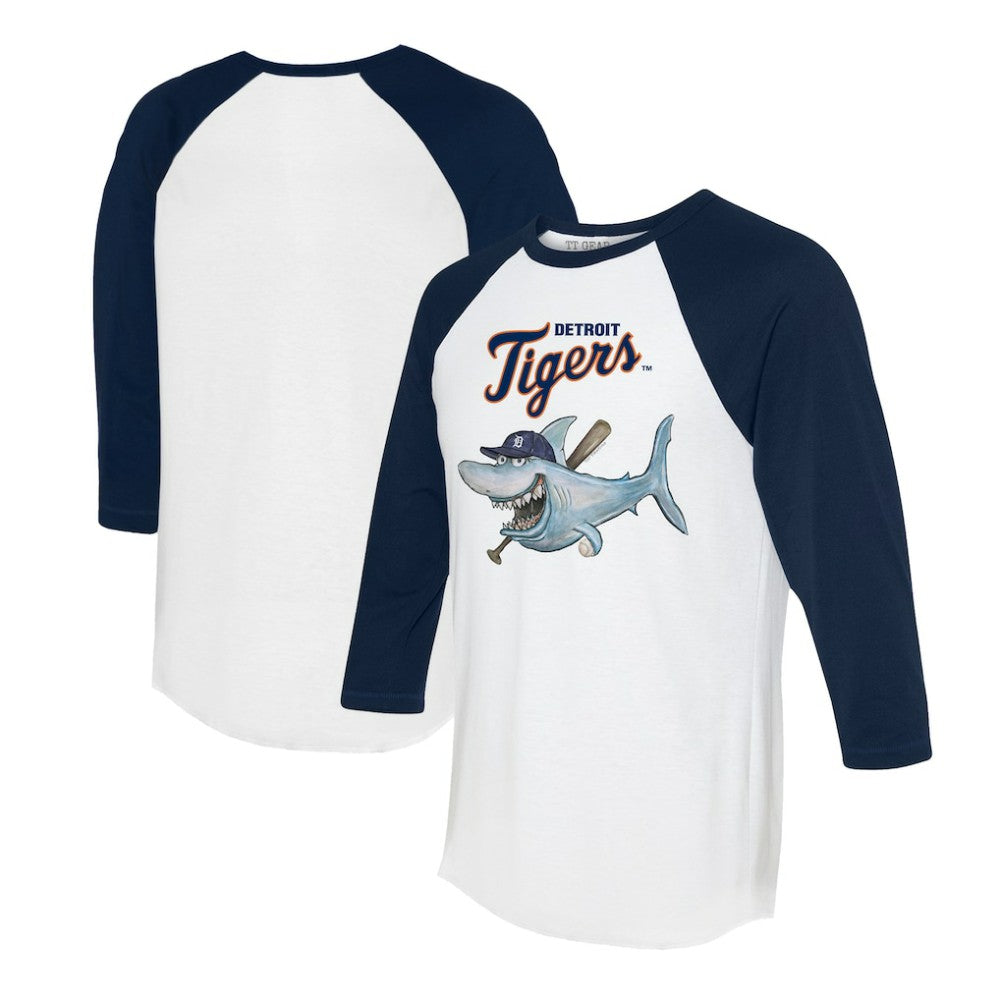 Detroit Tigers Tiny Turnip Women's Shark 3/4-Sleeve Raglan T-Shirt Lifestyle
