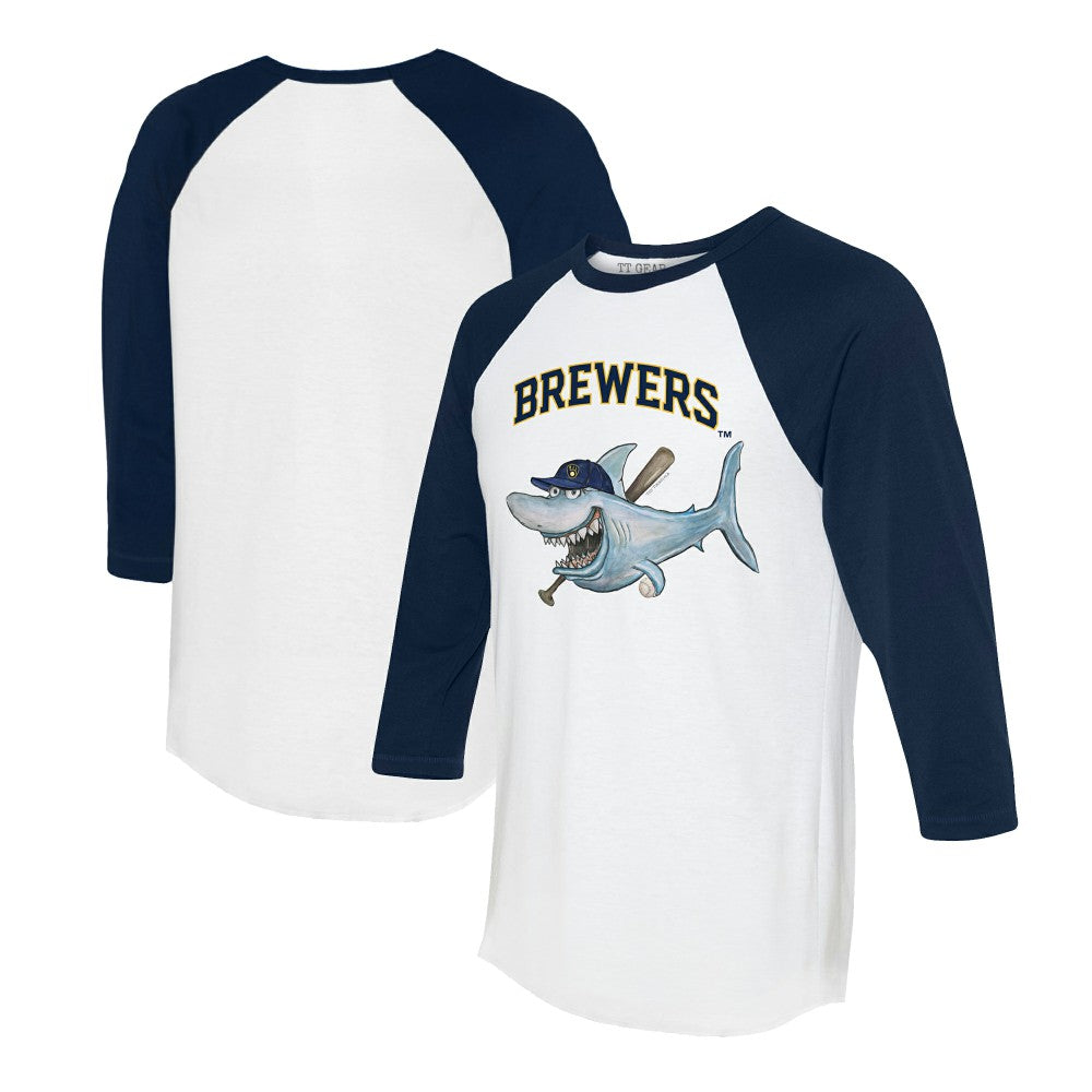 Milwaukee Brewers Tiny Turnip Women's Shark 3/4-Sleeve Raglan T-Shirt discount