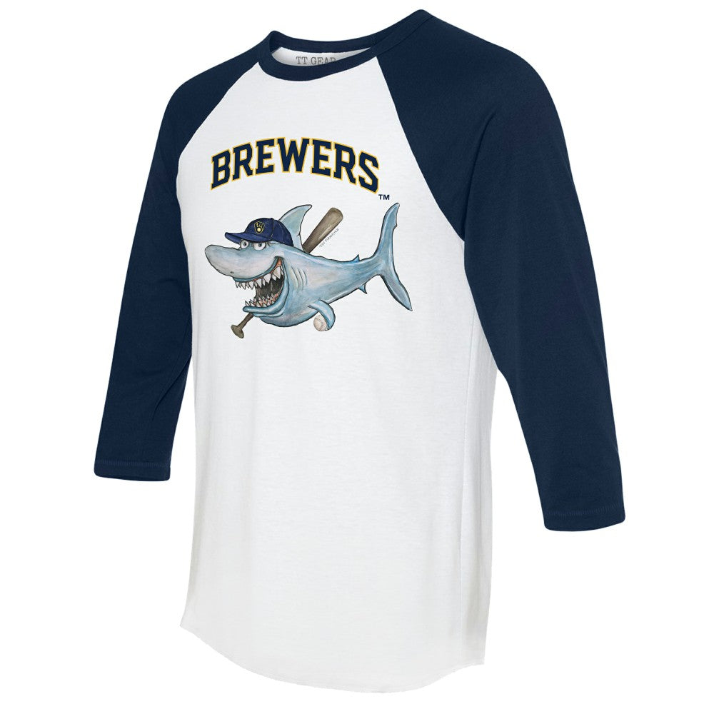 Milwaukee Brewers Tiny Turnip Women's Shark 3/4-Sleeve Raglan T-Shirt discount