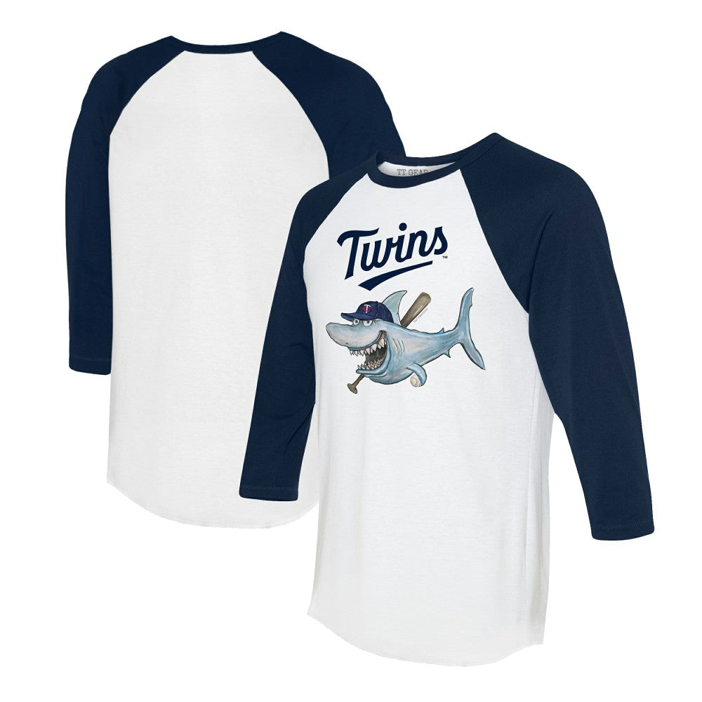 Minnesota Twins Tiny Turnip Women's Shark 3/4-Sleeve Raglan T-Shirt Lifestyle