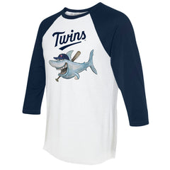 Minnesota Twins Tiny Turnip Women's Shark 3/4-Sleeve Raglan T-Shirt Lifestyle
