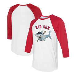 Boston Red Sox Tiny Turnip Women's Shark 3/4-Sleeve Raglan T-Shirt On Sale