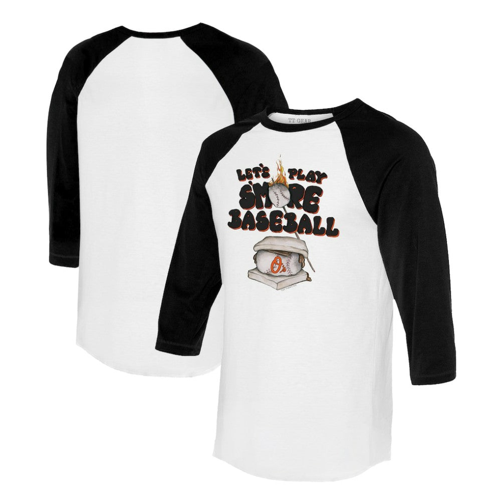 Baltimore Orioles Tiny Turnip Women's Smores 3/4-Sleeve Raglan T-Shirt Lifestyle