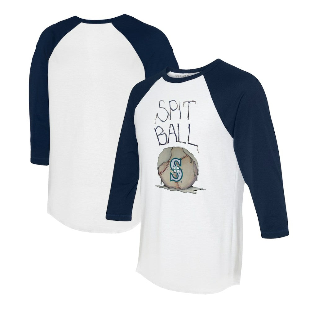Seattle Mariners Tiny Turnip Women's Spit Ball 3/4-Sleeve Raglan T-Shirt On Sale