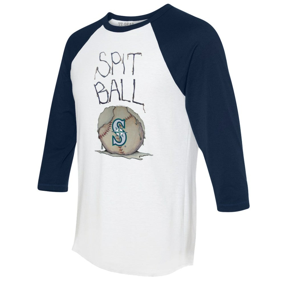 Seattle Mariners Tiny Turnip Women's Spit Ball 3/4-Sleeve Raglan T-Shirt On Sale