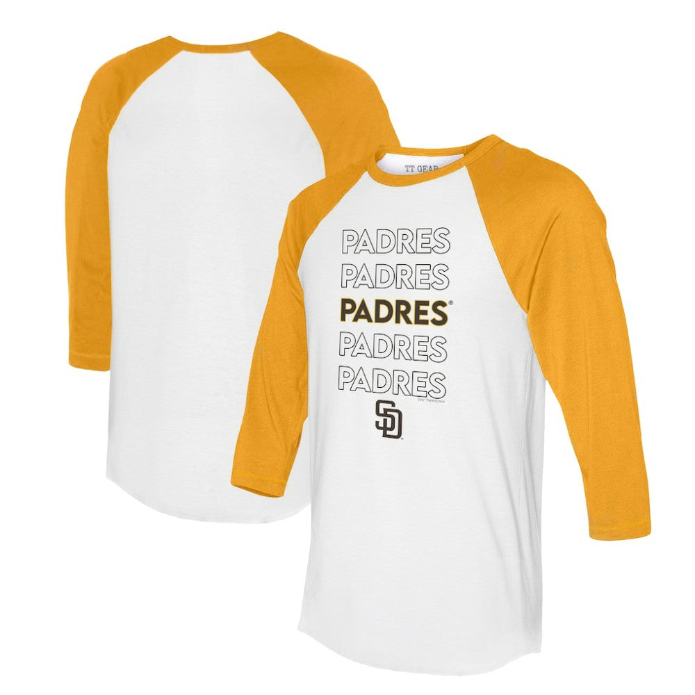 San Diego Padres Tiny Turnip Women's Stacked 3/4-Sleeve Raglan T-Shirt On Sale