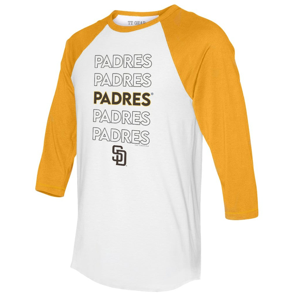 San Diego Padres Tiny Turnip Women's Stacked 3/4-Sleeve Raglan T-Shirt On Sale